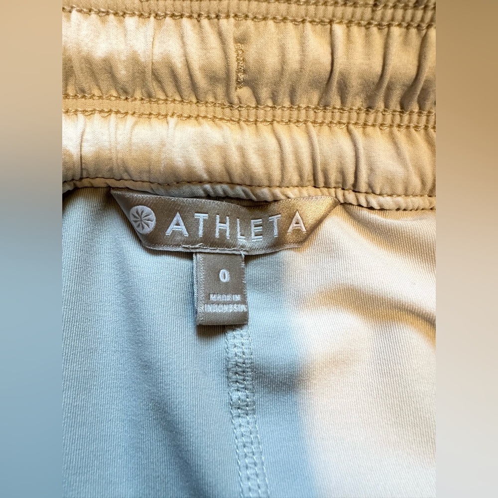 Athleta Active Gray Elastic Drawstring Waist Zip … - image 8